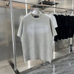 Balsenciaga巴黎世家2025Ss喷马骝字母绣花情侣休闲短袖T恤 最高版本 定制面料270克双纱 美式酸洗复古做旧字母Logo绣花 辅料 开模原版过鉴定