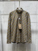 cheny Burberry 巴宝莉 新款法兰绒 胸前盾牌刺绣格条纹棉质 长袖衬衫 高品质版本 男女同款 码数：M-Xxxl.