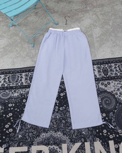 款M821 Miumiu Miumiu缪缪家新款双腰条纹阔腿裤 仙女必备神裤我不允许姐妹们没有这条裤子 Miumiu真是千金小姐风格 Very显贵气 炒鸡显瘦修