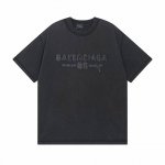 细节图 顶级版本.官网品质 #Balenciga巴黎##巴黎25Ss简约字母反车水洗磨破做旧短袖#官方原版一比一完美复刻 面料采用260G巴黎专用双纱高克重1比