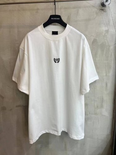 1222# 巴黎世家25Ss新款夏装经典麦穗双B刺绣简约百搭短袖T恤.宽松版本.男女同款 颜色：黑色.蓝色.白色