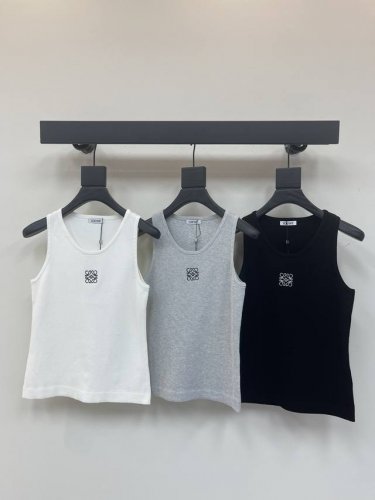 loew*经典Logo刺绣背心，针织款面料舒适，轻松驾驭各种场合尽显优雅气质 灰色白色黑色Sml Aa