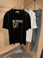 Loe*We罗*威 2025春夏新款男女同款短袖T恤，意大利原厂订单渠道，极具个性高级风，标志Logo图案刺绣工艺设计！情侣款纯棉短袖T恤！！最新时尚潮流人气产