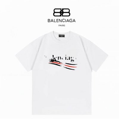 Balenciaga巴黎世家 25新款前后海浪 重磅300克双纱短袖 ：白色 ：Xs-L
