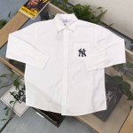 上新 款号：Yyc01 高版本 2025新款Mlb洋基队Ny刺绣字母口袋后背大Logo图案印花休闲情侣长袖衬衫，吊牌带芯片可扫码，采用爽滑纯棉面料，体感更舒服，