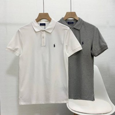 高品质 Ralph Lauren 拉夫劳伦男装官网新款经典- 男士polo衫 -商务休闲纯色领子小马刺绣重磅纯棉T恤 短袖polo衫 高端高品系列 商场热卖款式