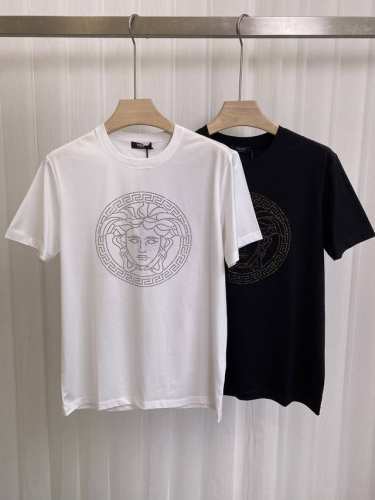 vers&Ace 25春夏新品Medusa图形水晶短袖T恤，定制80支双丝光棉面料；黑色 白色 S～Xxxl 可定制4Xl、5Xl