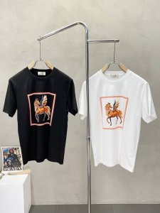 Hermes爱马仕独家专供新款原单男士休闲短袖 高端定制 高端版本 时尚百搭爆款进口面料 手感超柔软细腻 穿着亲肤舒适 高端精品 代工厂p精细做工 上身非常赞
