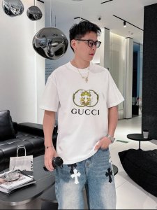 Gucci古驰 2025年春夏新品上新 三标齐全 丝光棉圆领短袖T恤 好货不用过多介绍 看细节 专柜码数 M-Xxxl 175 140建议L