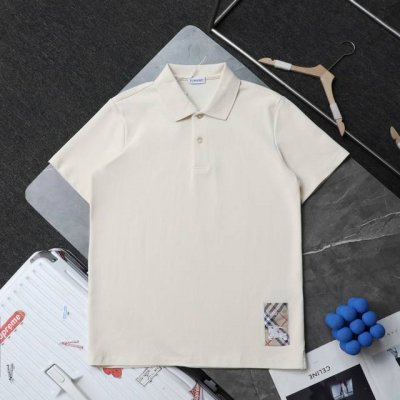 上新 顶级复刻 高端定制 Burberry 巴宝莉 新款刺绣polo衫休闲短袖T恤 款号：5027 颜色：黑色 杏色 购入原版开模打造，全套定制辅料，细节决定成