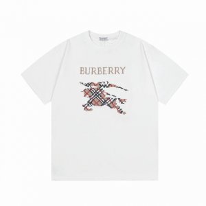 burberry 巴宝莉 战马万针十字交叉刺绣 大Logo经典识标印花精致升级 灵感源自八十年代复古 原版面料 官方同款 短袖T恤 定制310克同缸染面料 手感