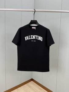 valention.华伦天奴 春夏新品字母立体印花标识短袖T恤 采用定制80支双股丝光棉面料 黑色 白色 M-Xxxl 可定制4Xl 5Xl