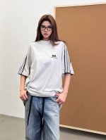 巴黎 ｜ 新款短袖T，成衣洗水前后刺绣工艺加手工车杠，男女同款，尺码Sml