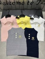 新品上线 款号: 5# #Cd金线翻领背心实拍图