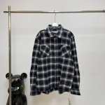 特价 剩S Off White C O Virgil Abloh 20Ss Ow 新款秋冬季雪花喷墨涂鸦箭头格子衬衫 灰色格子，随性灵动洒脱不羁，随便走走停停就