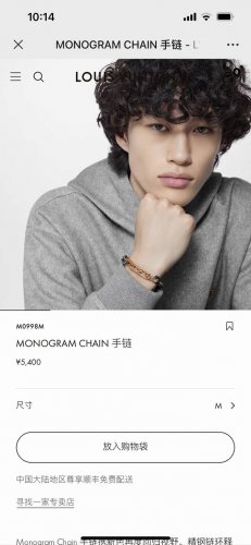 Lv路易威登 Monogram Chain手链 M0998M Monogram Chain 手链携新色再度回归视野。精钢链环释放刚毅工业气息，细致镂刻经典 Mo