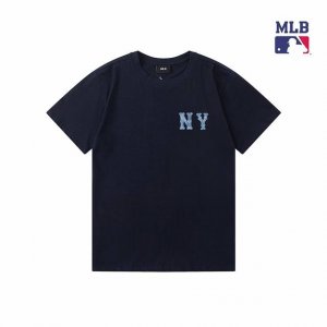上新 高版本 mlb官方 大字母Ny Logo运动休闲短袖圆领时尚T恤 线上400+ mlb 顶级本版 重磅高克重纯棉面料定制定染 前面小Logo印花 后背镂空
