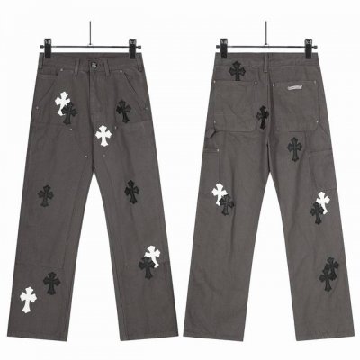 8165 Chrome Hearts Ch克罗心 25Ss亲友限定十字架卡哈特底板伐木裤牛仔阔腿裤 真实还原Vintage极致质感 无原标平替款 意产特种牛皮印