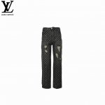 louis Vuitton 路易威登 23Ss 小红人破坏提花牛仔裤 厚牛仔长裤.百搭款式 男女同款. size:S-Xl