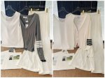 品名 Thom Brown*雪花棉背心空调开衫亚麻长裤三件套 尺码 M.L 颜色 灰色 白色 tb女高素颜套装 太喜欢这个Look了 纸片人套装 松弛休闲感轻松