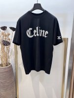 Size：S M L Xl 黑白两色 男女同款 Celine 赛琳 2025Fw春夏系列Celine刺绣配以经典凯旋门印花半袖T恤 洗涤方式：干洗或反面包裹洗衣