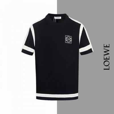款号#Z137 罗意威包边织带刺绣小标圆领短袖 loewe官网一致款式 面料 32支双纱280克纯棉面料 同缸同色织染螺纹 颜色一致 工艺 进口机器饱满刺绣大标