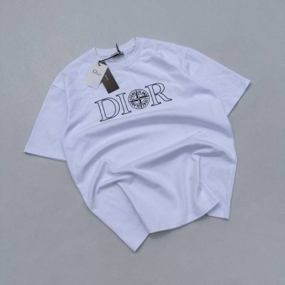 0250820 dior 迪奥Cd 石头岛联名印花短袖 男女同款 面料太舒服 40支260克的纯棉平纹布织法细腻 摸上手软软的 Fei常亲肤这样的T恤真的是每个