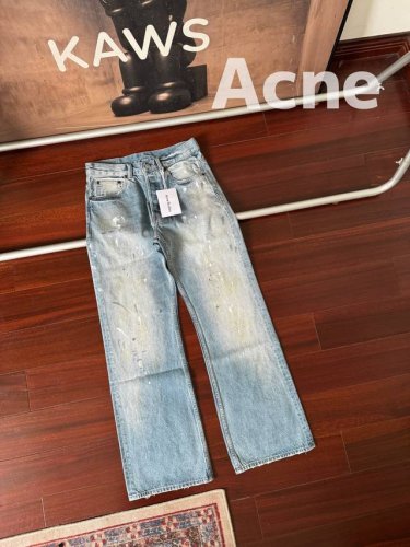Acne Studio 浅蓝色 Ac 白泼墨 M版型Vintage牛仔休闲裤 颜色：浅蓝色 尺码：29 30 31 32 33 尺码表 29码：腰围72 臀围1