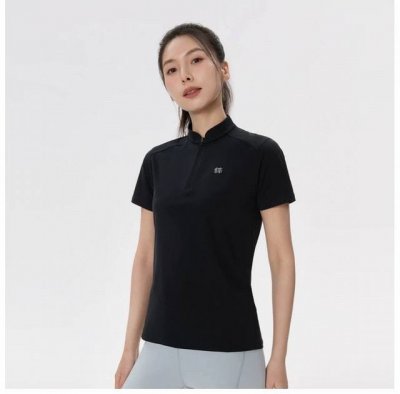女款可隆女士半拉链短袖T恤上衣休闲运动款式Kolon Sport可隆女款半拉链短袖吸湿速干T恤亲肤透湿轻薄夏上衣Kolon Sport可隆户外休闲衣女子隐藏式半
