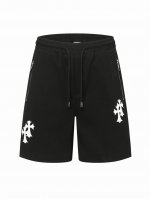 chrome Hearts*克罗心刺绣皮标短裤 手摇贴定制皮标梵文刺绣 口袋拉链设计 松紧腰 抽绳裤腰设计 上身舒适 定制面料 宽松版型 颜色 黑色 码数 Xs
