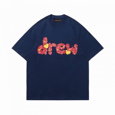 Y37 Drew 字母花短袖T恤 码数：S-Xl 颜色：海军蓝