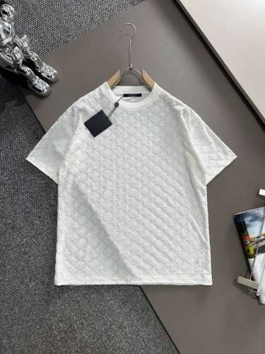 高品质 Louis Vuitton 路易威登3D凹凸提花植绒T桖，25Ss春夏新品，官网旗舰店同步开售，全身上下驴家三花Logo提花植绒工艺，采用230克双纱全