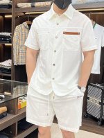 主推 Zegna 早春款2025最新款时尚设计师款秘杰尼亚翻领开衫短袖短裤套装 处处细节显工艺足够的高级 结构性剪裁的设计改变来展现男士多样的形象变化 修身利落