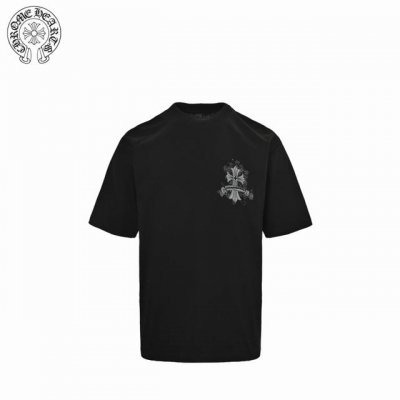 Chrome Hearts 克罗心 25Ss 烟雾十字花贴布绣短袖 面料采用26支精棉双纱230克，经过高温预缩处理克重高达260克，触感细腻柔软，质地透气，配