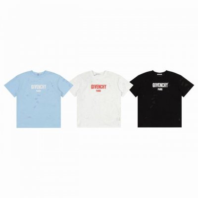 高版 纪梵希Givenchy Gvc新款火烧云激光破洞字母印花大破洞圆领短袖，康利数码直喷印花，专柜同步上新，男女同款现货发售尺码M L Xl
