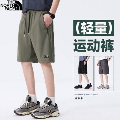 北面The North Face夏季新款，男女同款松紧腰抽绳轻量薄款冰丝时尚短裤，男士五分裤直筒潮牌休闲裤！ 颜色:黑色，军绿色，灰紫色 尺码:M-4Xl