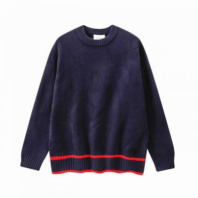 gucci古驰 古家镂空双G提花圆领毛衣 颜色 蓝 码数 S M L Xl Xxl