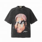 Vt939 Rodman 罗德曼球星Big Face人像数码直喷印花复古水洗做旧短袖T恤李光洙同款 小领口设计 白墨数码直喷印花 高街复古重磅做旧水洗Vinta