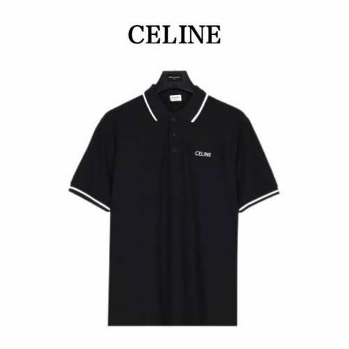 celine 赛琳 胸口Logo刺绣短袖Polo衫 前幅绣花图案，进口百灵达绣花机万针刺绣， 小字母绣花体现进口绣花机功底。还原原版品质。整体设计透露出低调奢华