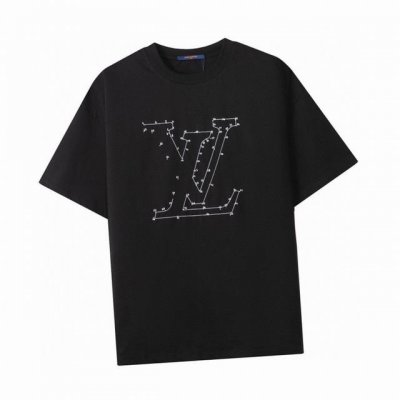 路易威登 Louis Vuitton 夏季新款 星宿字母连线刺绣圆领短袖T恤 高端品质独家定制 采用280克定织定染高克重纯棉面料 宽松Oversize版型 上