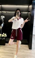 夏季短袖T恤短裤套装！面料：棉.氨纶.聚酯纤维 88.52.60.37 小码数据，依次是胸围，衣长，腰围，裤长 39272 码数：S~Xxl 每大一个码数，胸围