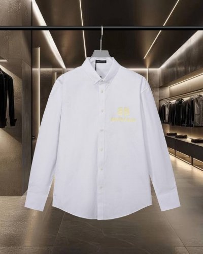 190 Balenciaga 巴黎 爆款来袭 艺术气息~双B字母阳光照射变色Logo印花长袖宽松版型衬衫 2025Ss官网新款长袖 衬衫 衬衣，精美手绘Logo