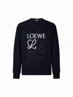 180 (顶级版本 区别通货) -Loewe罗意威经典官网款高密度刺绣圆领卫衣 男女同款 -采用Zp定制定染原版480G毛圈全棉面料 螺纹同缸定染零色差 全套