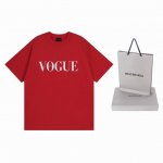 实拍图 顶级版本.官网品质 Balenci*Ga 巴黎.Ss24新款Balenciaga Vogue联名合作系列.前后Logo直喷印花短袖T恤.砖柜同步.第一时