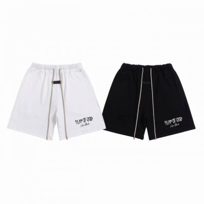 Fear Of God Fog Essentials 复线 纽约限定字母Logo 印花抽绳毛圈休闲短裤 Color：黑色 白色 Size：S M L Xl Nu