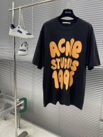Acne 2025春夏新款字母印花短袖 Os廓形宽松版 黑 白 姜黄3色 男女同款 重磅纯棉泼墨印花半袖T恤 重磅纯棉休闲百搭的一款 上身很舒适 特别适合我这种