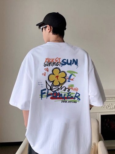 260G重磅纯棉 Adidas Origniasl 三叶草 Ad 阿迪达斯 夏日活力 明艳花朵 彩色涂鸦 短袖T恤 男女同款 半袖 情侣款 面料工艺 1.260