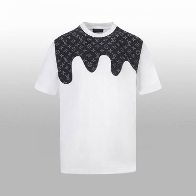 高版本 1V 春夏新款短袖T-Shirt 重工艺单品拼接牛仔波浪贴布绣 订制螺纹领经典超好看 完美细节处理 上身满分 尺码 Xssml