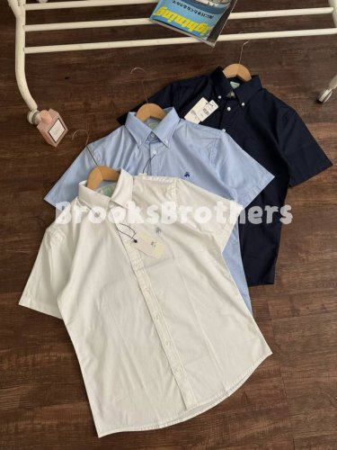 颜色 藏青少量 S-Xl 白色 S-Xxl 浅蓝 S-Xxl brooks Brothers 布克兄弟男士修身版美式牛津纺短袖休闲衬衫 线上500+ 主要是现阶
