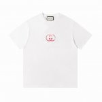 上新 高版本 Gucci 古驰红色重影短袖 倾情推出缀饰活力印花的运动单品，迎接温暖季节的到来。品牌织带继续为整个设计注入复古气息，品牌标识细节则尽展大胆不羁的